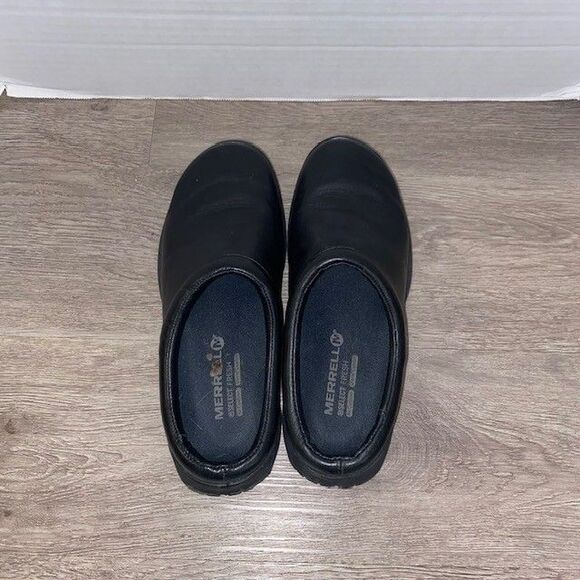 Merrell Encore Nova 2 Black Leather Slip On Mule Shoes J48510 Women US 7.5 - Picture 7 of 7